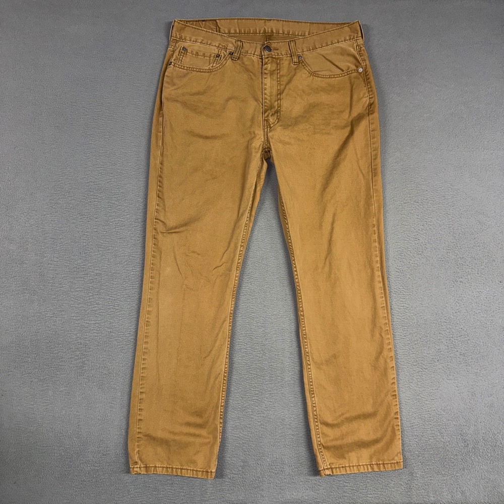 Levis Jeans Mens 36x32 Tan Brown 514 Straight Fit Cotton Denim Casual Cowboy